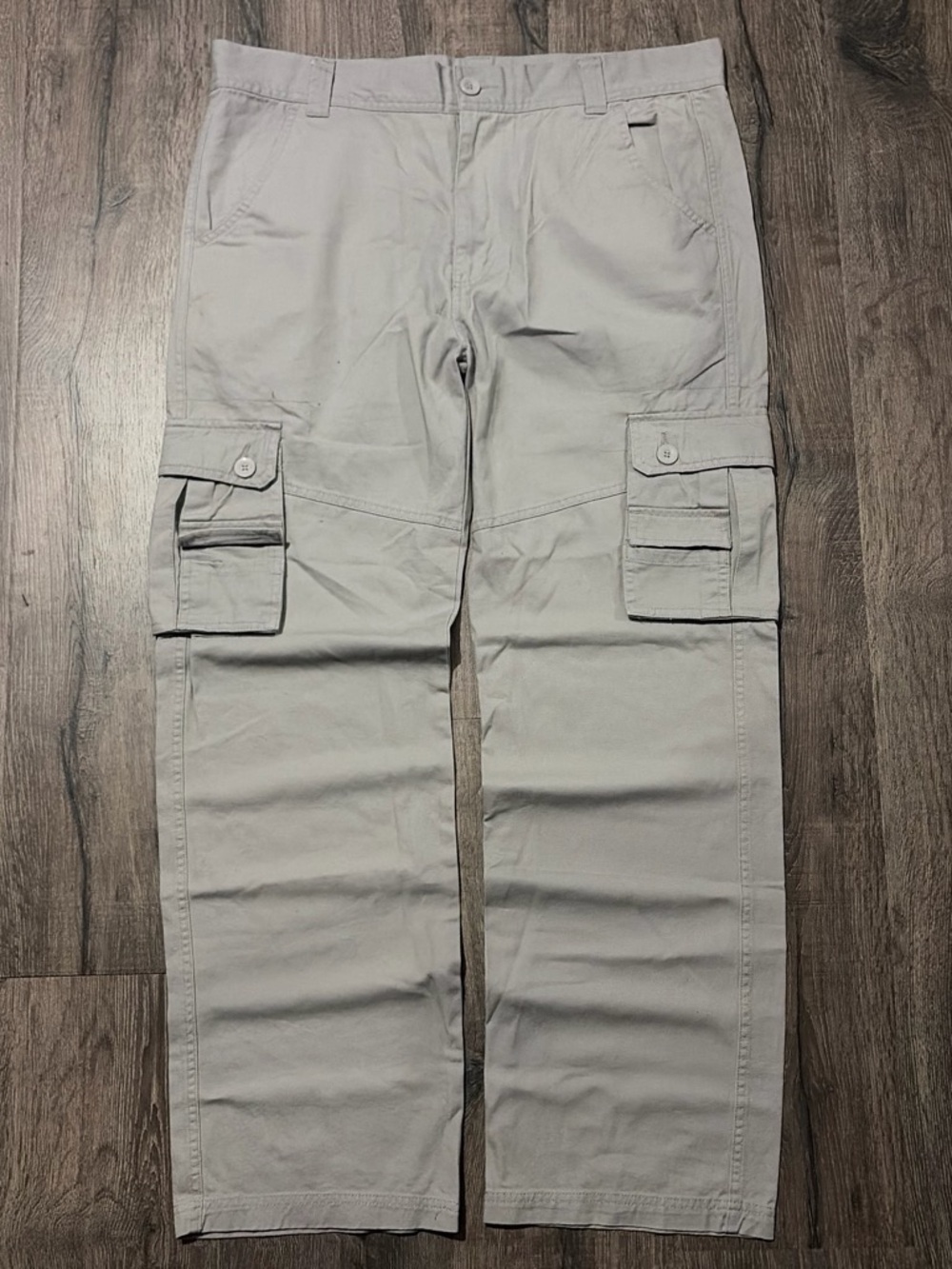 LL X Stone Grey Cotton Cargo Pants Size 38